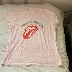The Rolling Stones Pink Tee with Red Logo